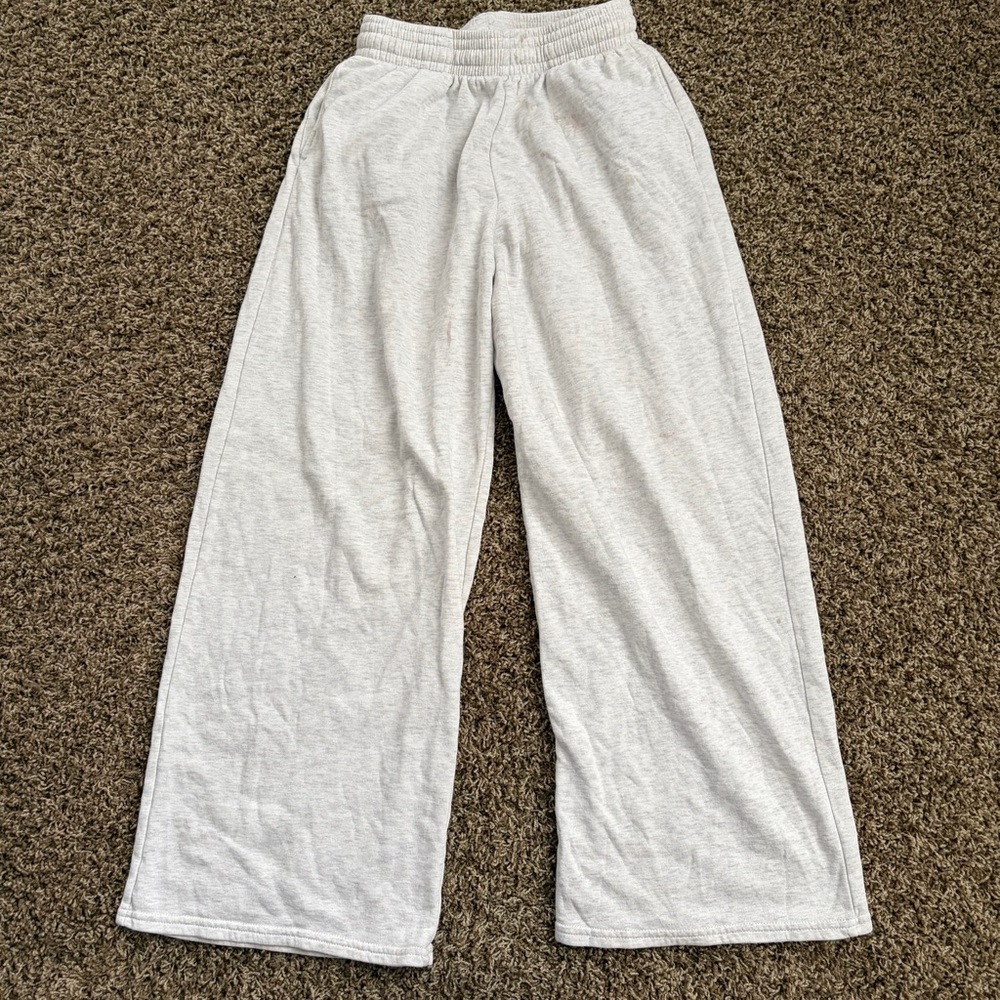 H&M Light Gray Wide Leg Sweatpants